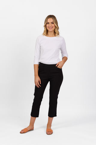 VASSALLI SLIM LEG 7/8 PULL ON PANT W ELASTIC BACK