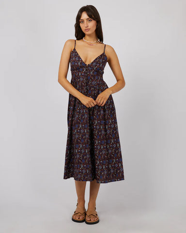 ALL ABOUT EVE MILLIE FLORAL MIDI DRESS