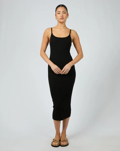 ALL ABOUT EVE HENLEY KNIT MIDI DRESS