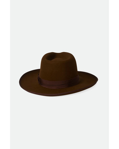 BRIXTON RENO FEDORA - COFFEE/COFFEE