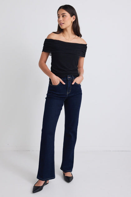 GEROGIA MAE ACHIEVER MESH OFF SHOULDER TOP