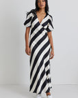 AMONG THE BRAVE AMORA STRIPE SS BIAS MIDI DRESS