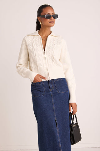 AMONG THE BRAVE CENTRAL ZIP THROUGH KNIT JUMPER