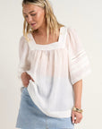 IVY + JACK CULTURED SQUARE NECK BOXY TOP