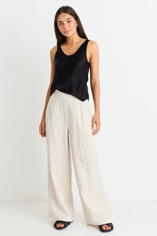 AMONG THE BRAVE GUARDIAN LINEN VISCOSE ELASTIC BACK PANT