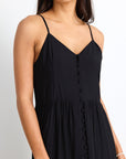 STORIES BE TOLD LILIBET STRAPPY BUTTON DOWN FRONT MAXI DRESS