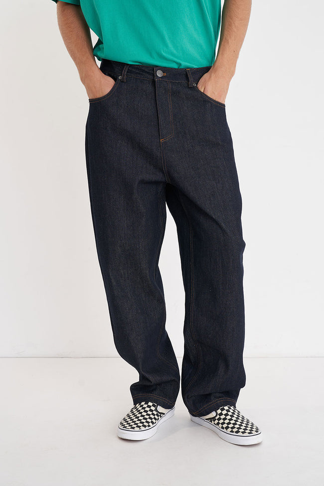 HUFFER BLOCK DENIM EMB PANT/ODLE