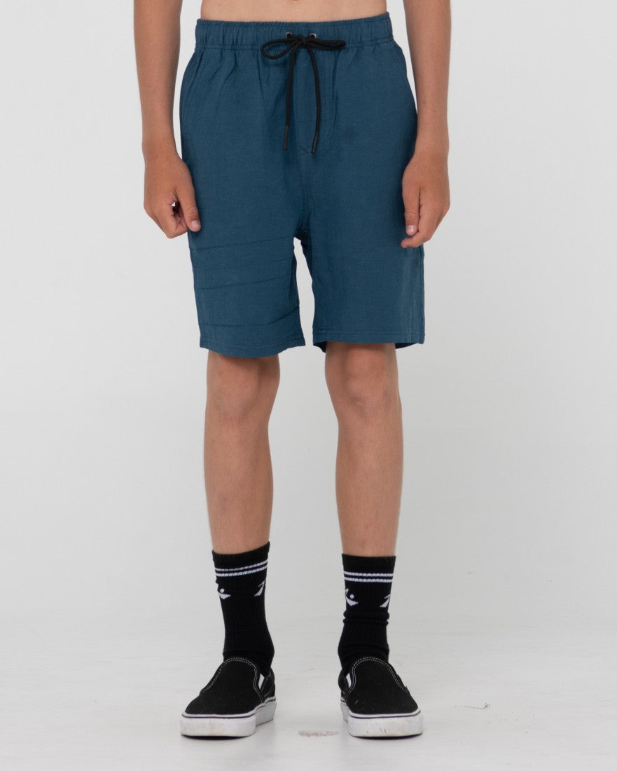 RUSTY OVERTONE LINEN ELASTIC SHORT BOYS