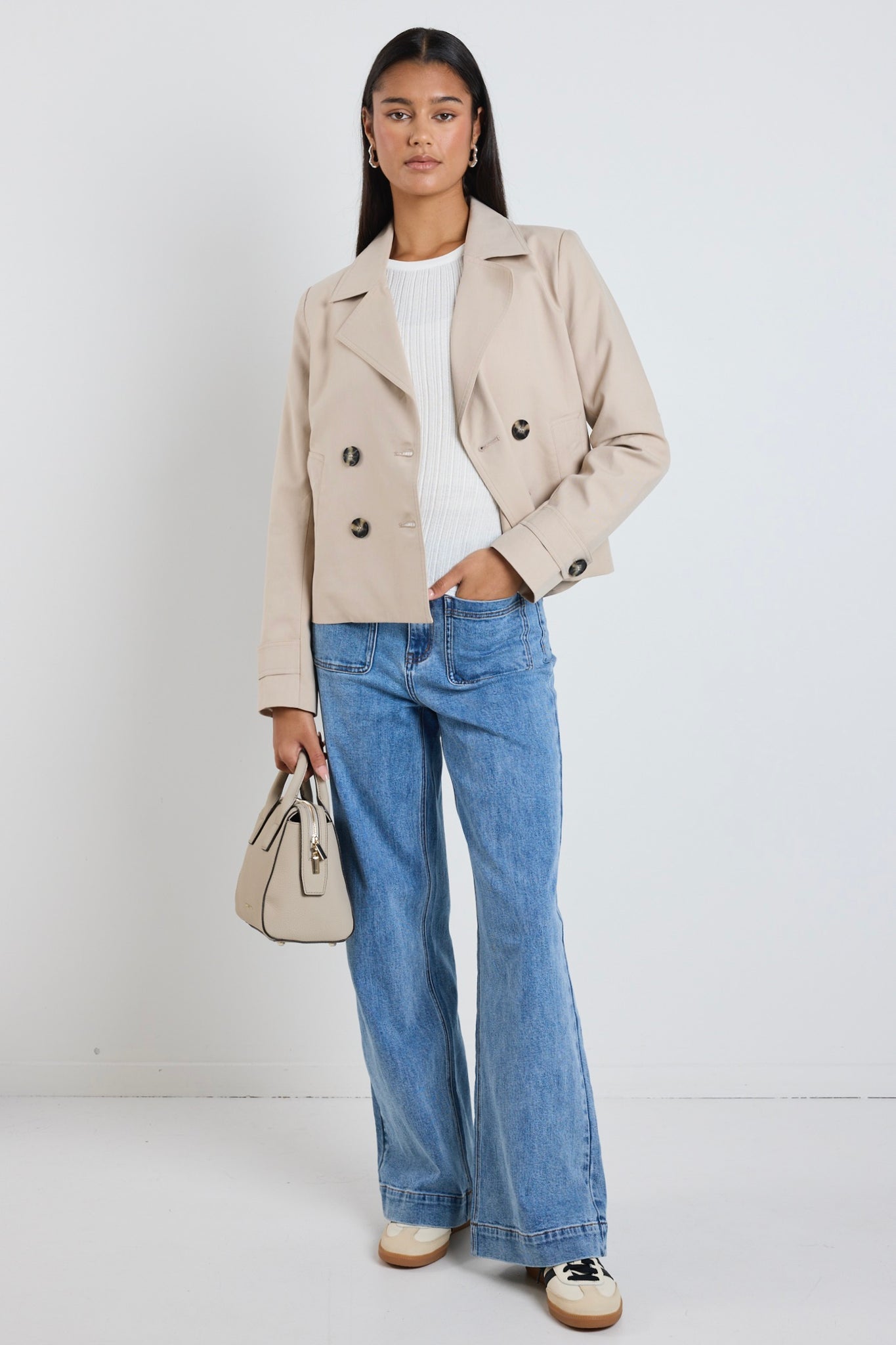 STORIES EB TOLD PATHWAY CROPPED TRENCH JACKET