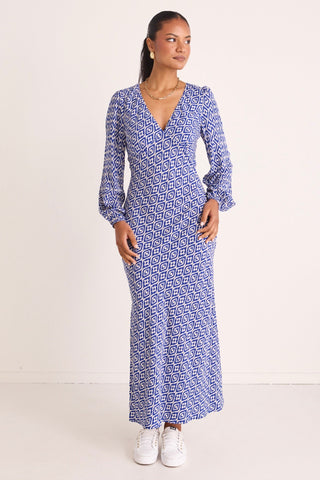 AMONG THE BRAVE PHOENIX BATIK LS BIAS MIDI DRESS