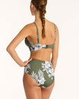 SEA LEVEL ALOHA CROSS FRONT MULTIFIT BRA + ALOHA HIGH WAIST GATHERED SIDE PANT