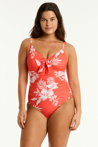 SEA LEVEL ALOHA TIE FRONT DD/E ONE PIECE