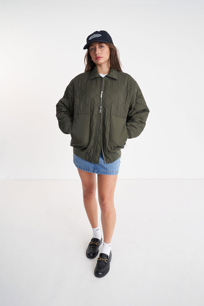 HUFFER QUILTED LONGLINE BOMBER