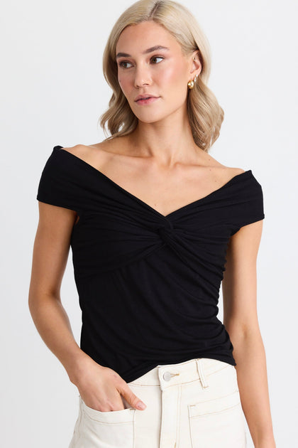 STORIES BE TOLD WHISKEY STRETCH TWIST FRONT TOP