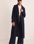 AMONG THE BRAVE RODEO DENIM TRENCH COAT