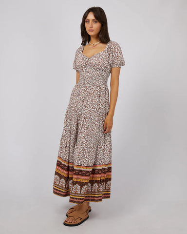 ALL ABOUT EVE HONEY FLORAL MAXI DRESS