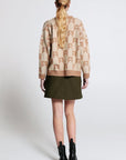 KAREN WALKER MONOGRAM CHUNKY CARDIGAN