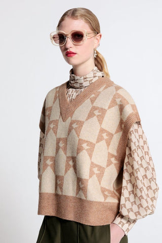 KAREN WALKER MONOGRAM CHUNKY VEST