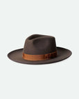 BRIXTON RENO FEDORA - DARK GREY/COPPER