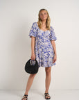 AMONG THE BRAVE WHOLEHEARTED FLORAL BUTTON FRONT MINI DRESS