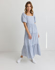 IVY + JACK SPARROW PUFF SHORT SLEEVE TIRED MAXI DRESS