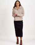 VASSALLI RELAXED FIT HALF ZIP SWEATER WITH COLLAR