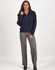 VASSALLI RELAXED FIT HALF ZIP SWEATER WITH ZIP