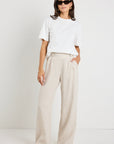 BY ROSA BESTOWE LINEN ELASTIC BACK WIDE LEG PANT