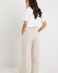 BY ROSA BESTOWE LINEN ELASTIC BACK WIDE LEG PANT